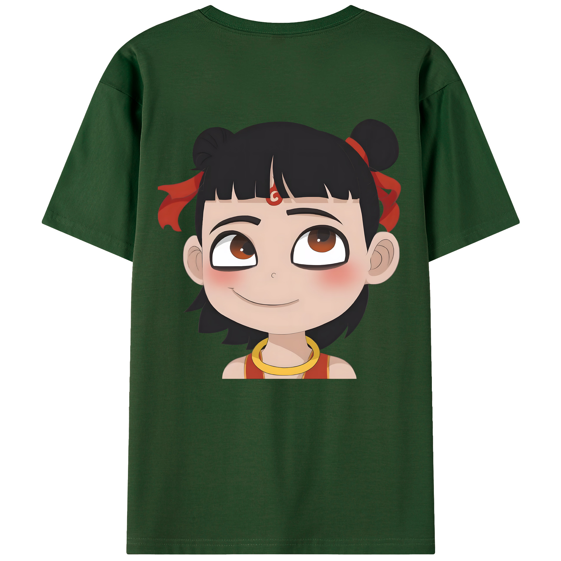 （画像用） Ne Zha 2 ナタ 魔童の大暴れ 綿100％半袖Tシャツ（背面プリント）